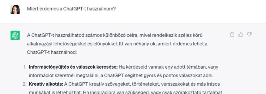 ChatGPT beszélgetés